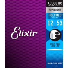 Elixir 80/20 Bronze Polyweb Light 12 - 53 Acoustic Strings
